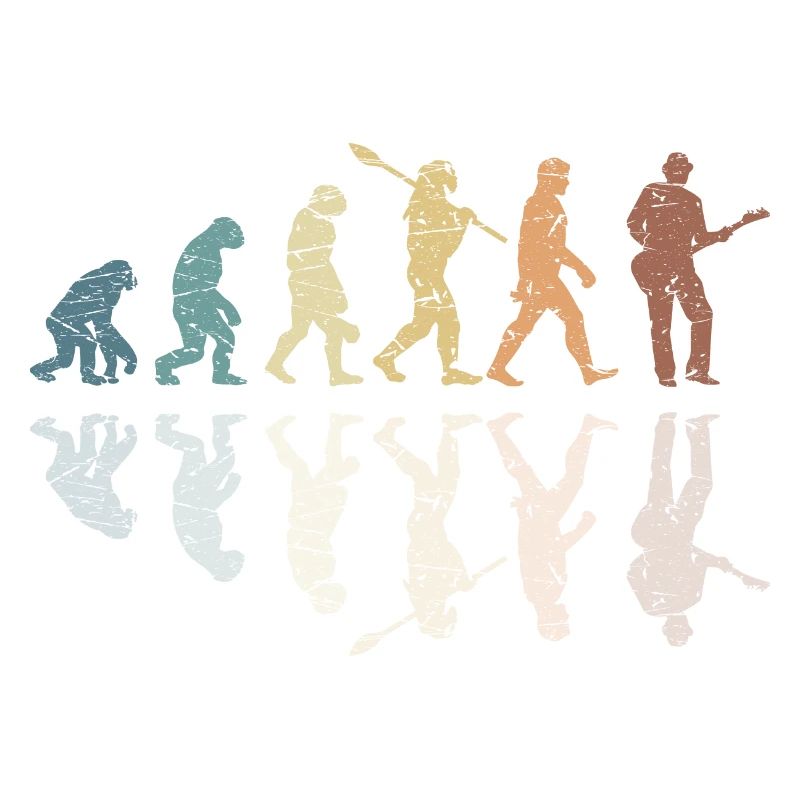 Human Evolution Guitar Band Retro Vintage