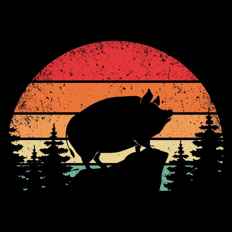 Cochon rétro Cochon ventru de caca