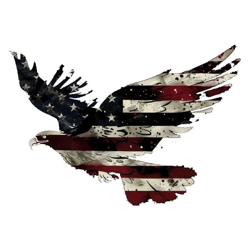 Drapeau américain Eagle Silhouette American Heritage 4