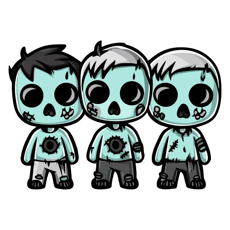 Zombies Halloween Niedlich Comic