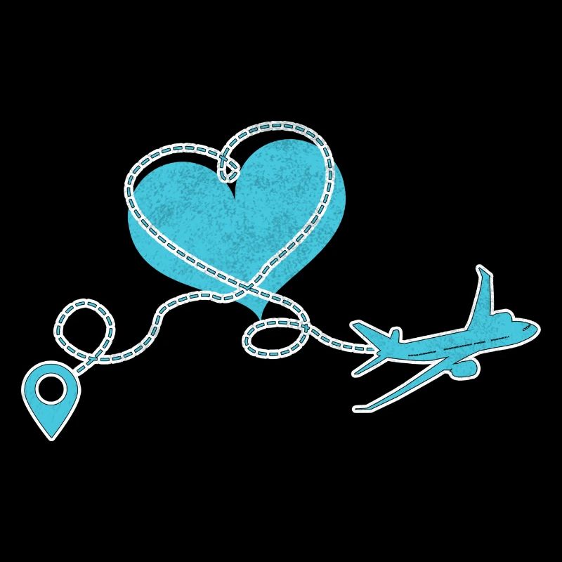 Airplane Pilot Fly Heart Destination I Gift