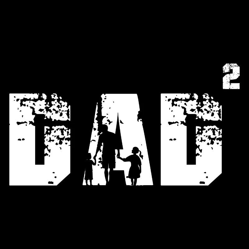 Vater zwei Kinder Tochter Sohn Lustiger Papa