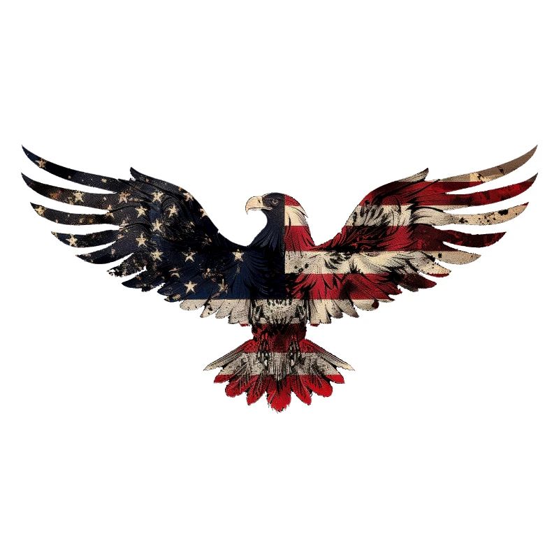 Drapeau américain Eagle Silhouette American Heritage 3