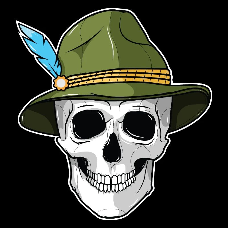 - skull with felt hat