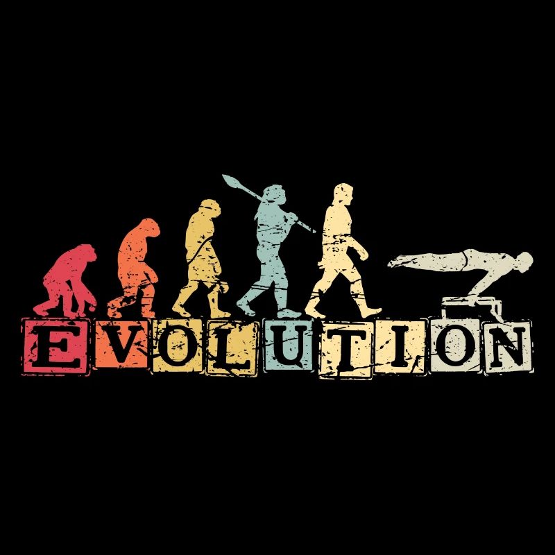 Evolution of man Calisthenics Retro Vintage