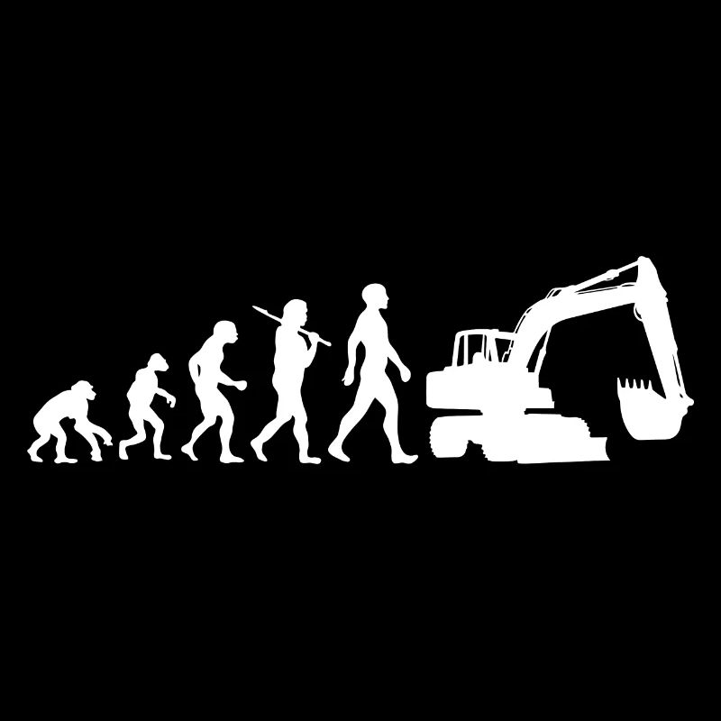 Excavator Evolution Silhouette Gift