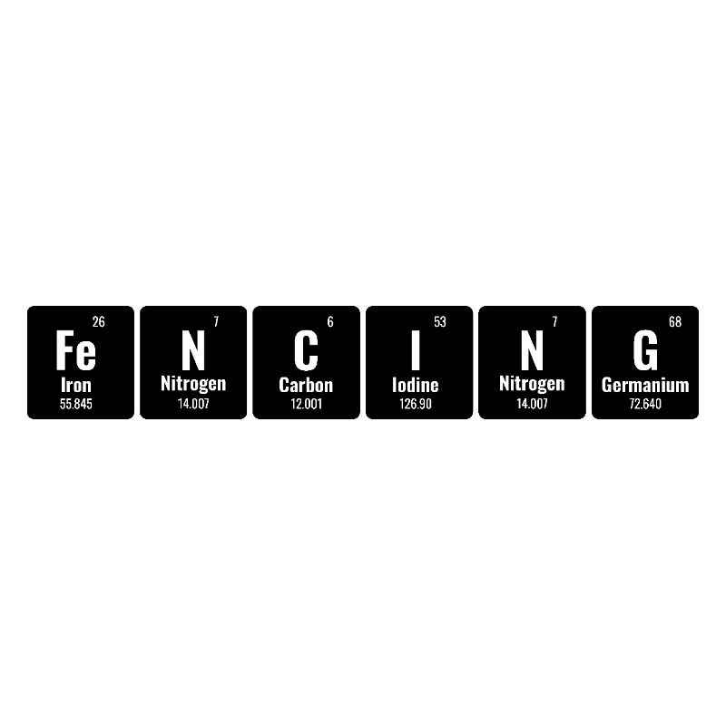 Fencing Periodic Table Of Elements Sword Epee