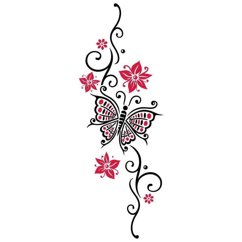 Vrille floral papillon fleurs d'été fleurs