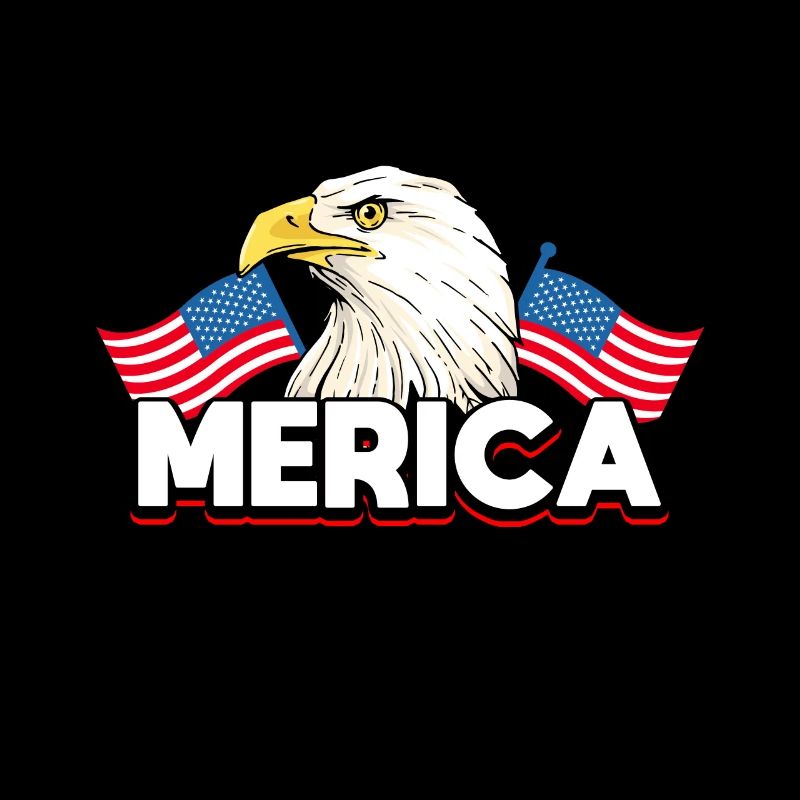 Merica Bald Eagle US Flag Independence