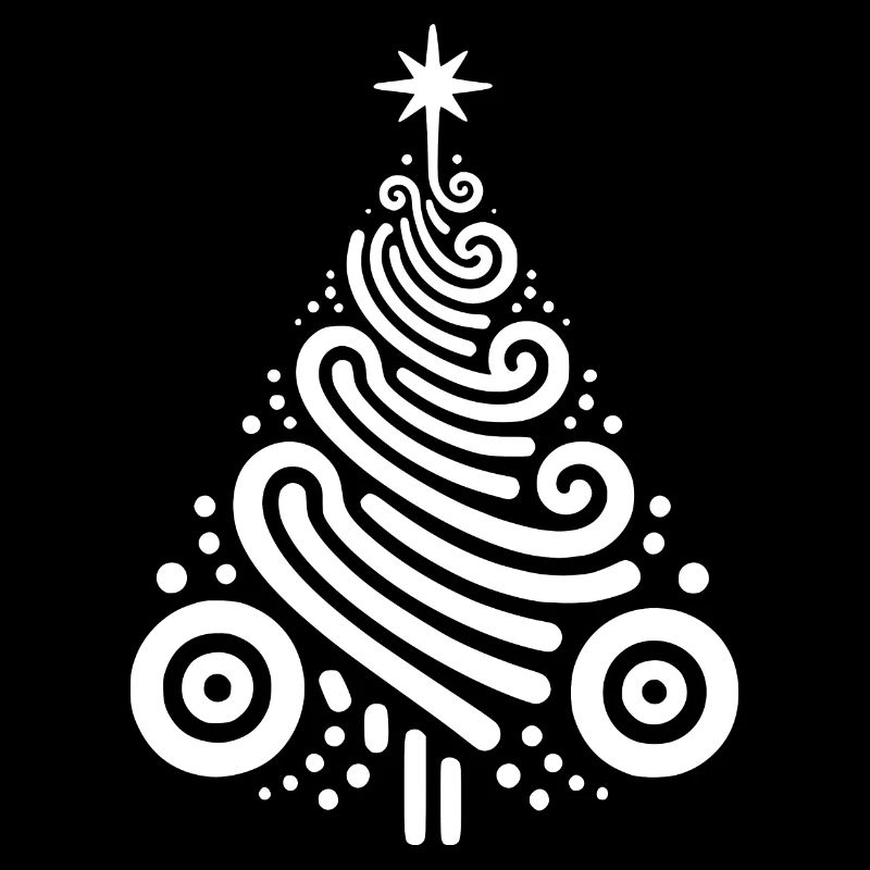 Creative Christmas tree illustration with ornaments