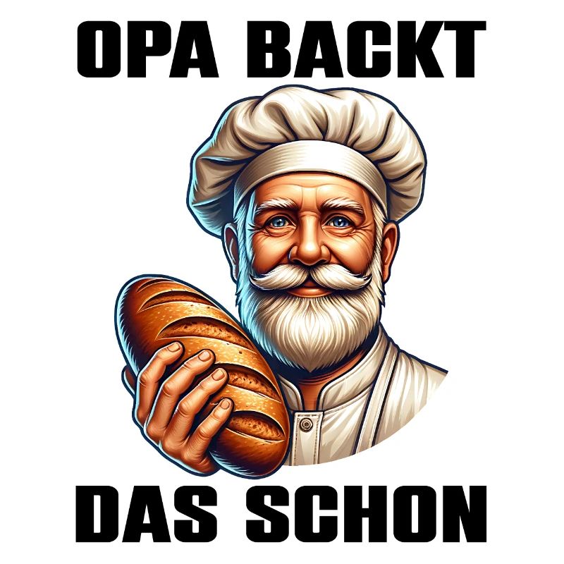Grandpa is already baking it - baker with bread