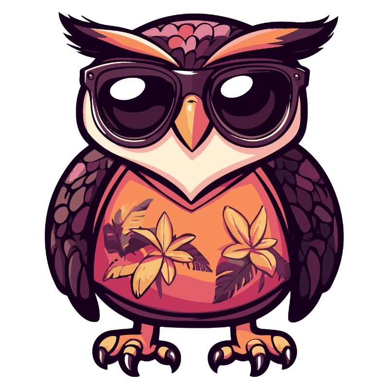 Eule Comic Cool Sommer