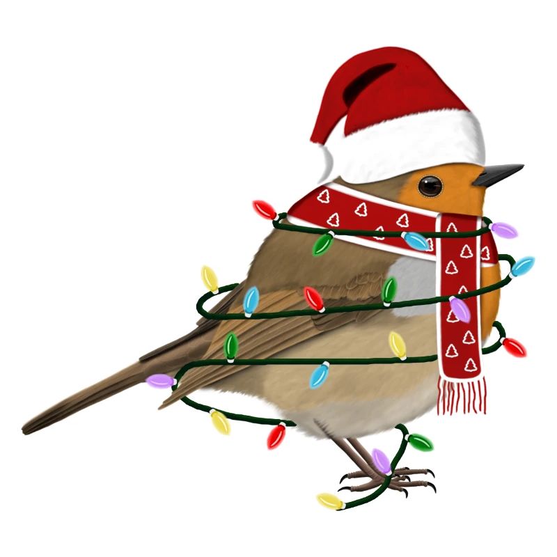 Robin String Lights Christmas Bird Cap