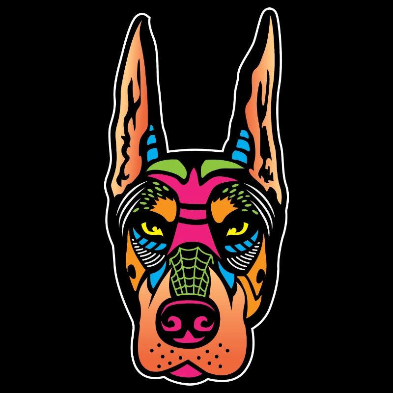 Schädel Dobermann. Maler Gift
