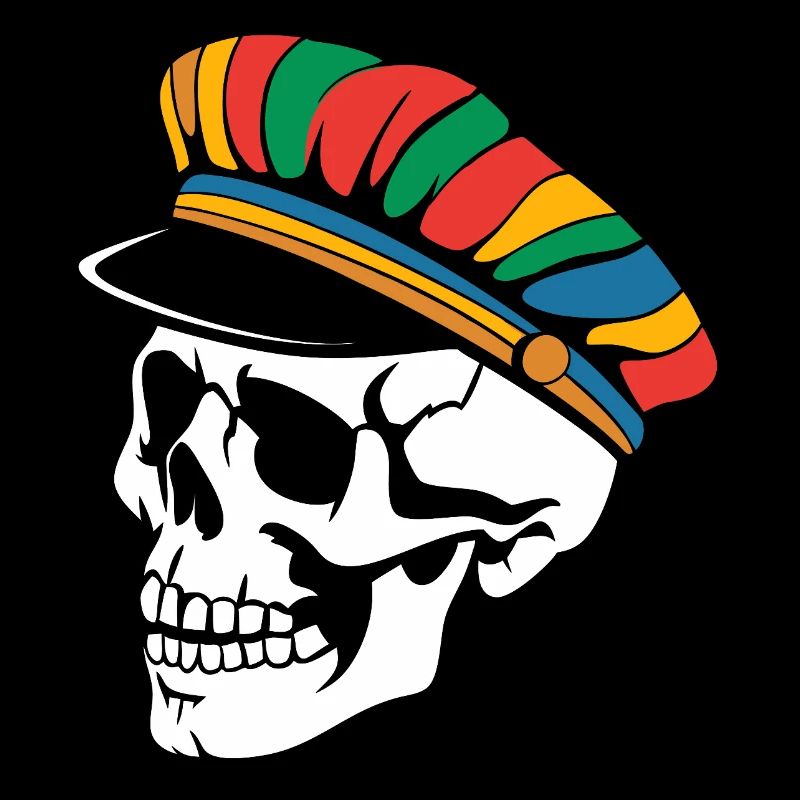 Crâne avec capuchon coloré drôle de conception de crâne