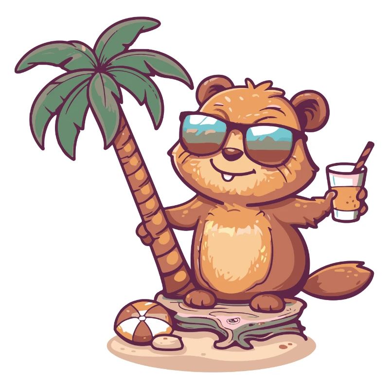 Beaver Summer Beach Comic