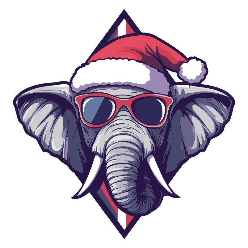 Éléphant Noël Cool