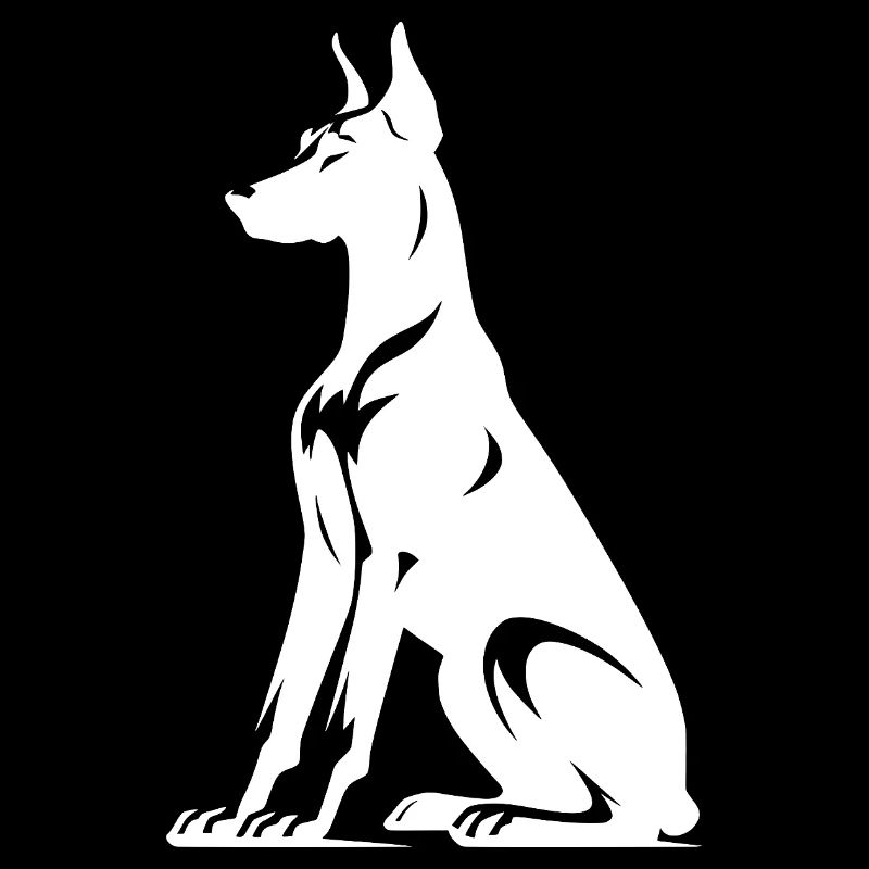 Stylized Doberman Dogs Silhouette