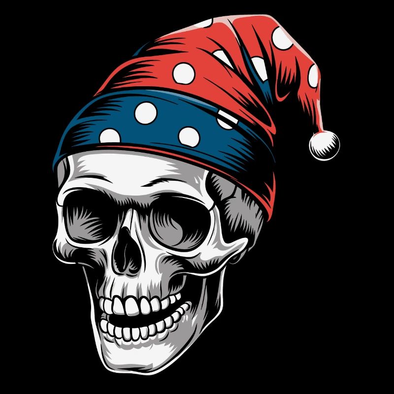 Crâne avec capuchon coloré drôle de conception de crâne