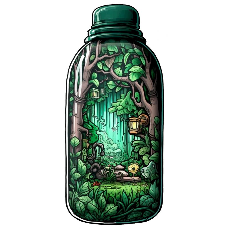 Jungle Bottle Drawing