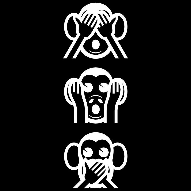 Three Wise Monkeys Vertical