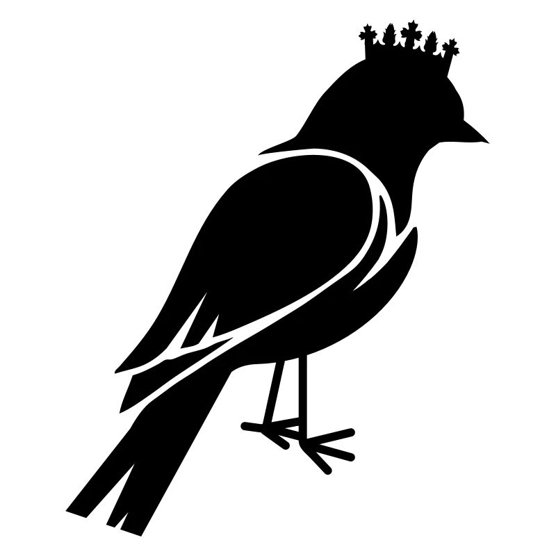 Bird silhouette with crown