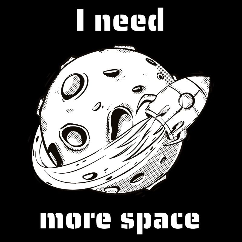 I Need More Space Funny Retro Outer Space Designs