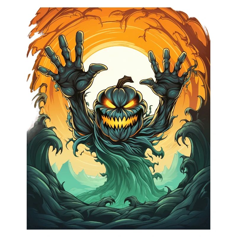 Halloween Emerging Hands Citrouille effrayante