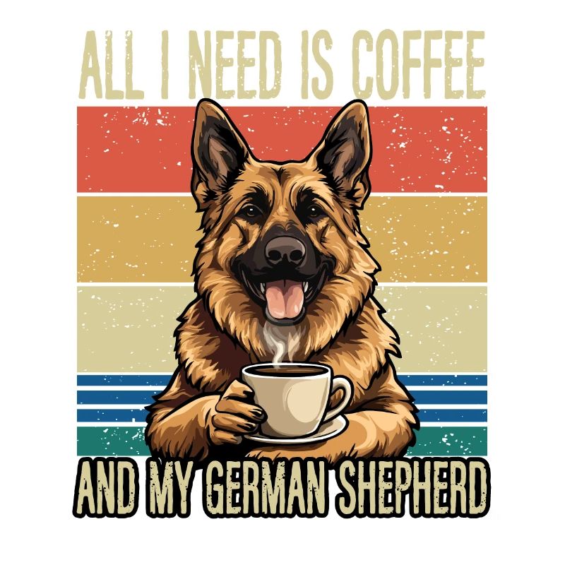 Coffee and my German Shepherd