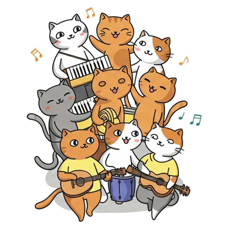 Glückliche Katzen, die ein Geräusch von sich geben