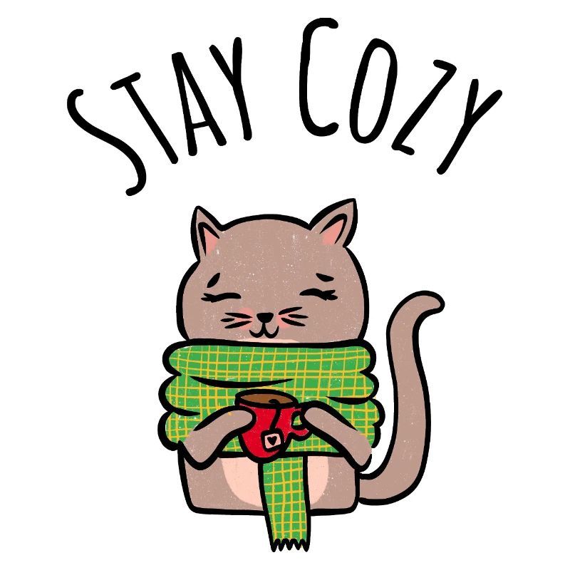 Chaton câlin avec écharpe verte Pull de Noël