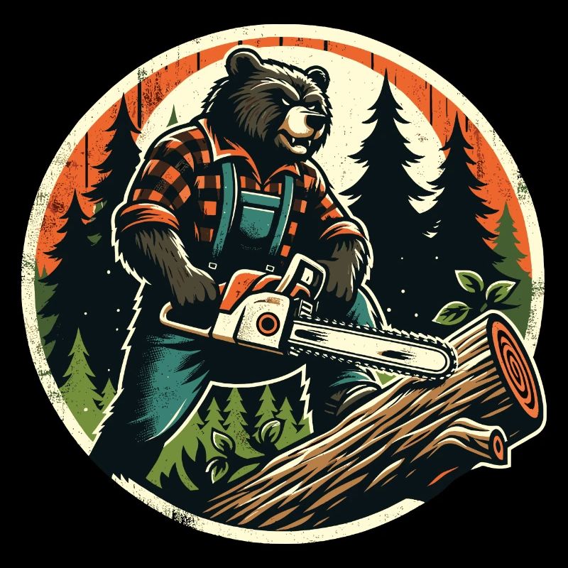 Lumberjack Bear Power and nature in harmony