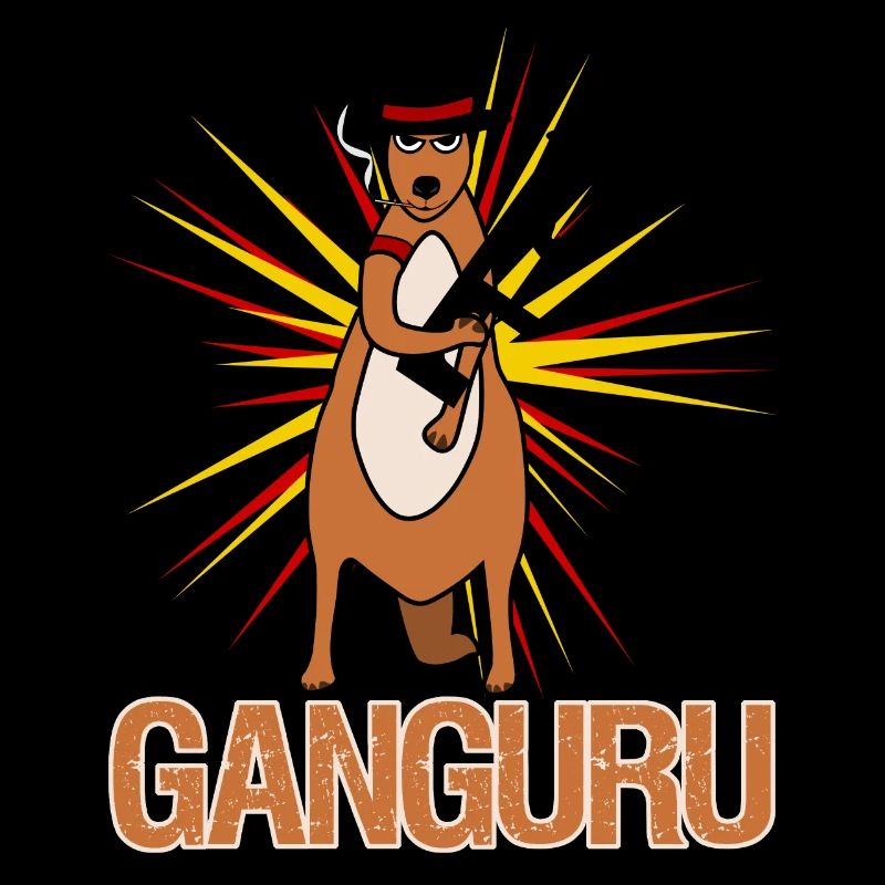 Känguru mit Waffe Kängurus