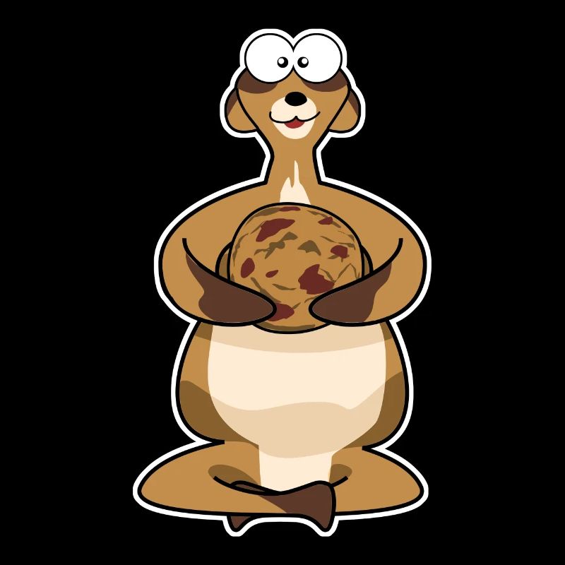 Suricate gras avec biscuit