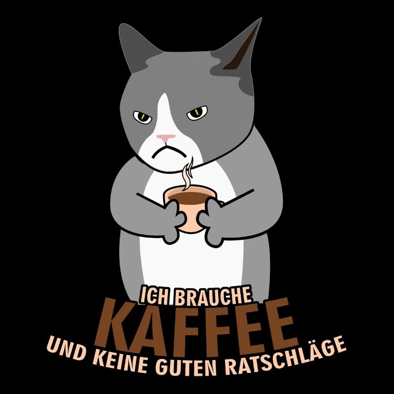 Morgenmuffel Kaffee Katze Kaffeetrinker