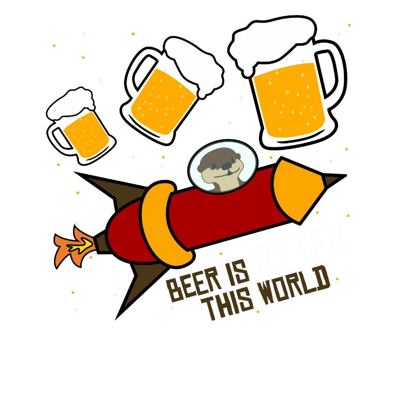 Loutres dans l’espace avec de la bière