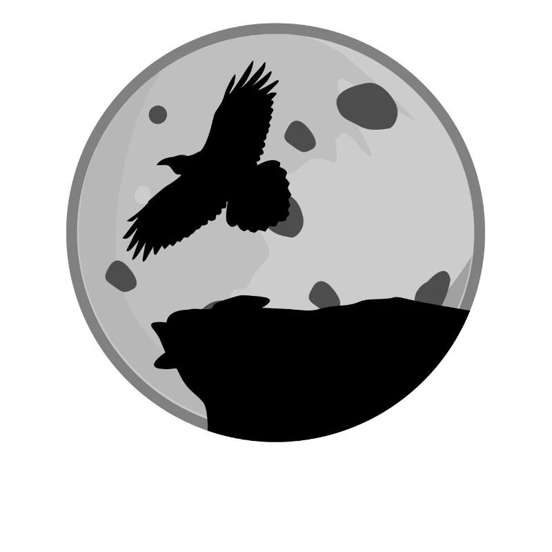Raven with Moon Ravens Crow Crows