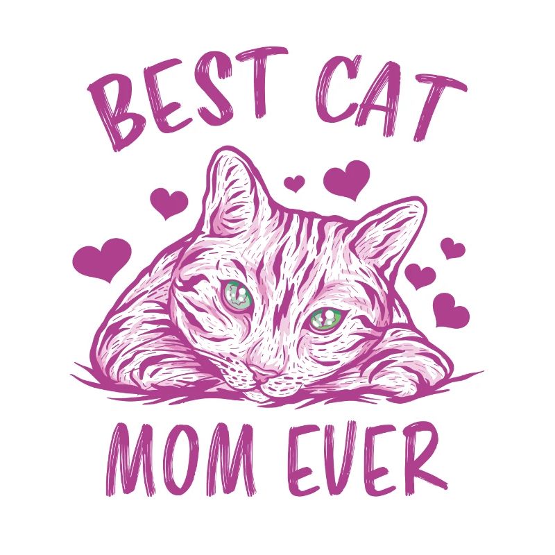 Best Cat Mom Ever Herz Katze Pink Mama Geschenk