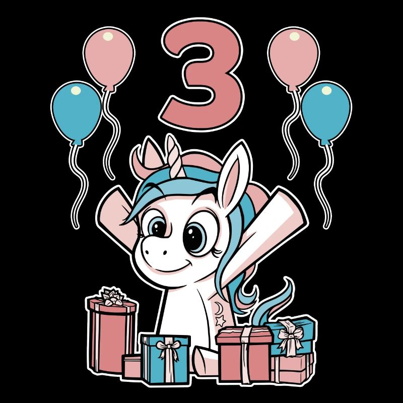 3 Jahre Einhorn Kindergeburtstag Mädchen Geschenk