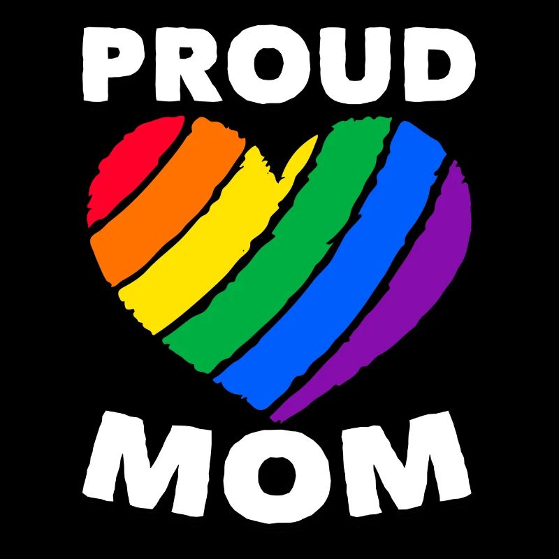 Fière Mère Cœur Coloré LGBTQ Drapeau Arc-en-ciel