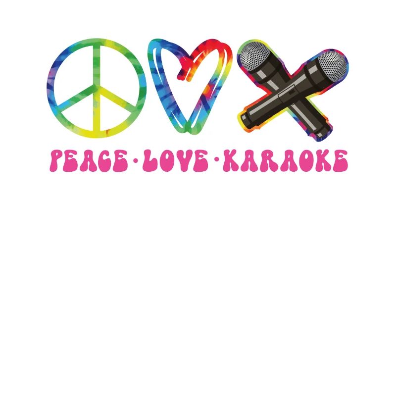 Karaoke Singer Retro Tie Dye Peace
