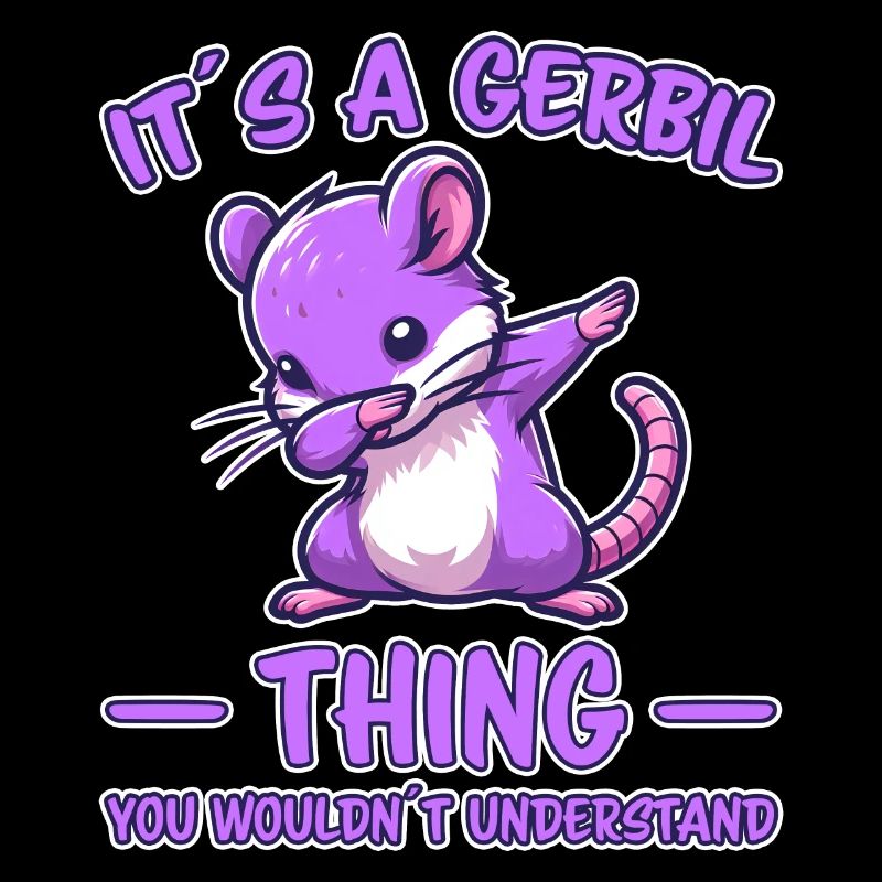 Dabbing Gerbil Saying Racing Rat Gerbil Gift