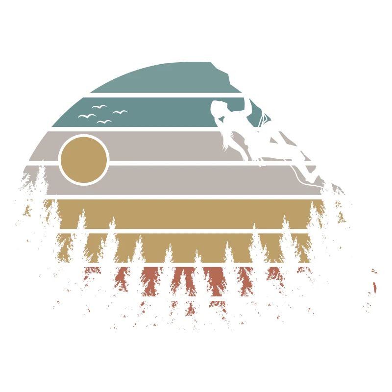 Retro Klettern Mädchen Kletterer Bouldern