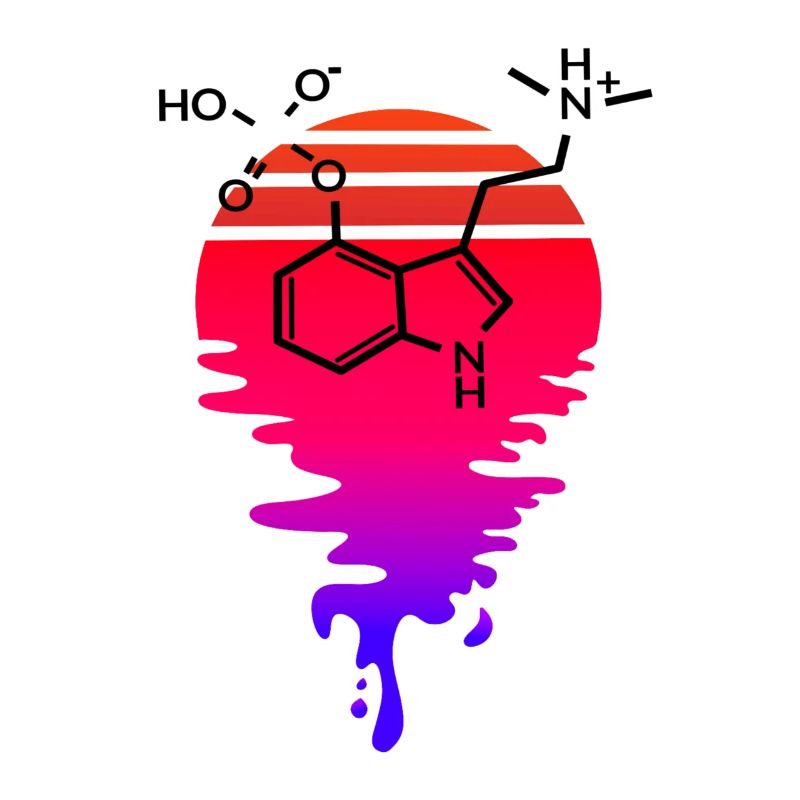 Molécule de psilocybine avec Retro Sunset