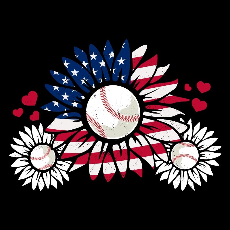 Patriotic Baseball Sunflower