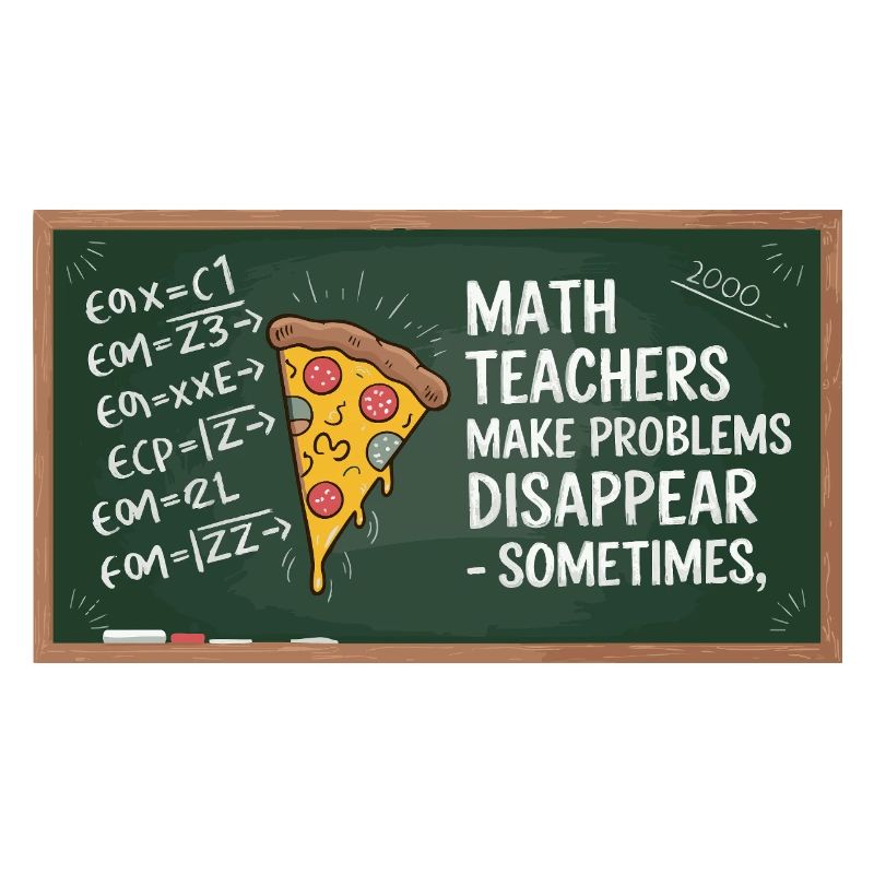 Professeur de mathématiques drôle Conception Pizza et résolution de problèmes