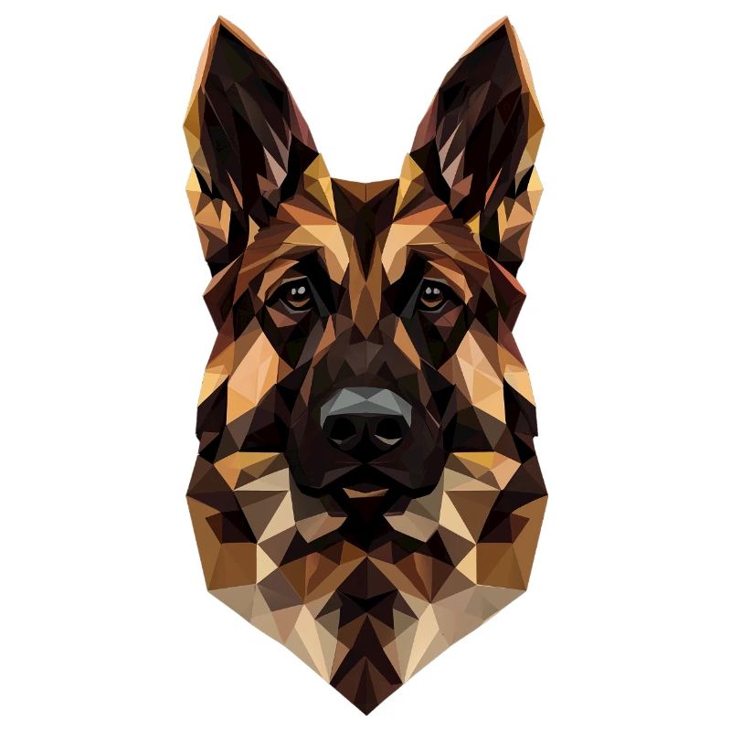 Deutscher Schäferhund Low Poly Design