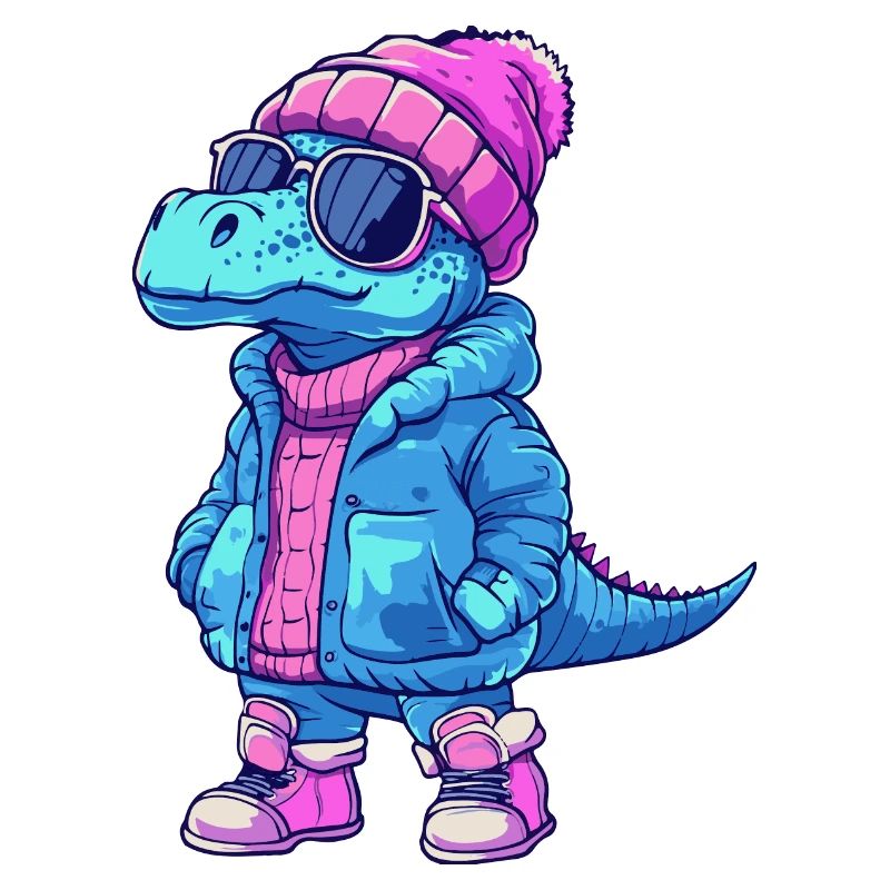 Dinosaurier brontosaurus Winter Comic
