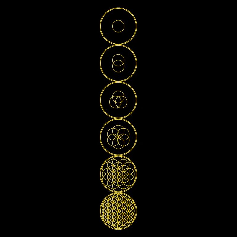 Fleur de Vie Evolution Géométrie Sacrée Jaune