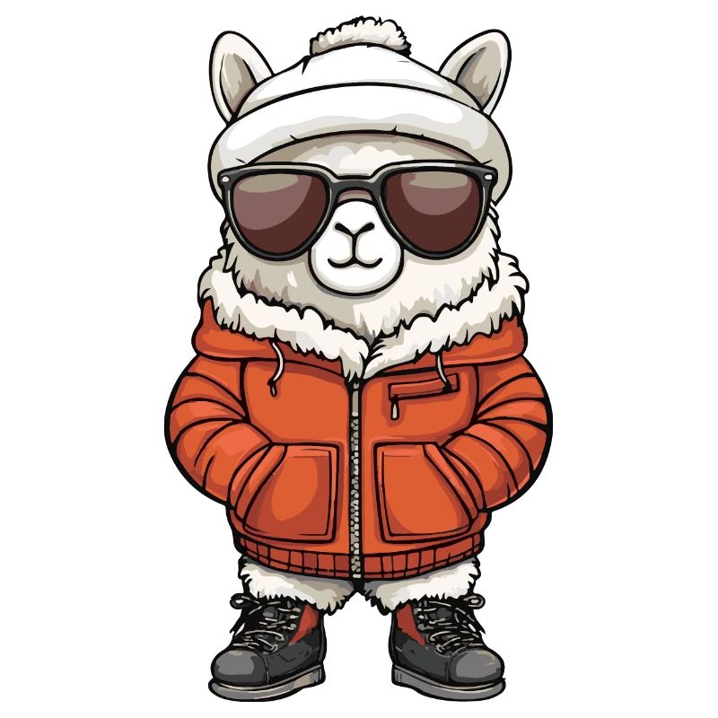 Alpaca Llama Winter Comic